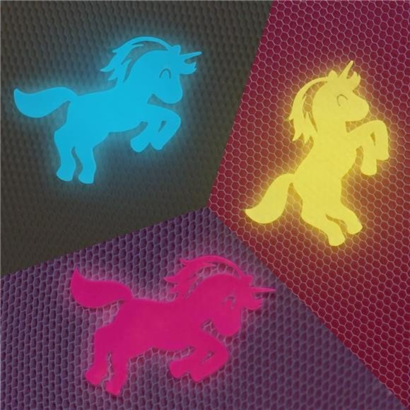 Pink Canopy for Girls Bed with Pre-Glued Glow in the Dark Unicorns - Princess - Picture 4 of 7